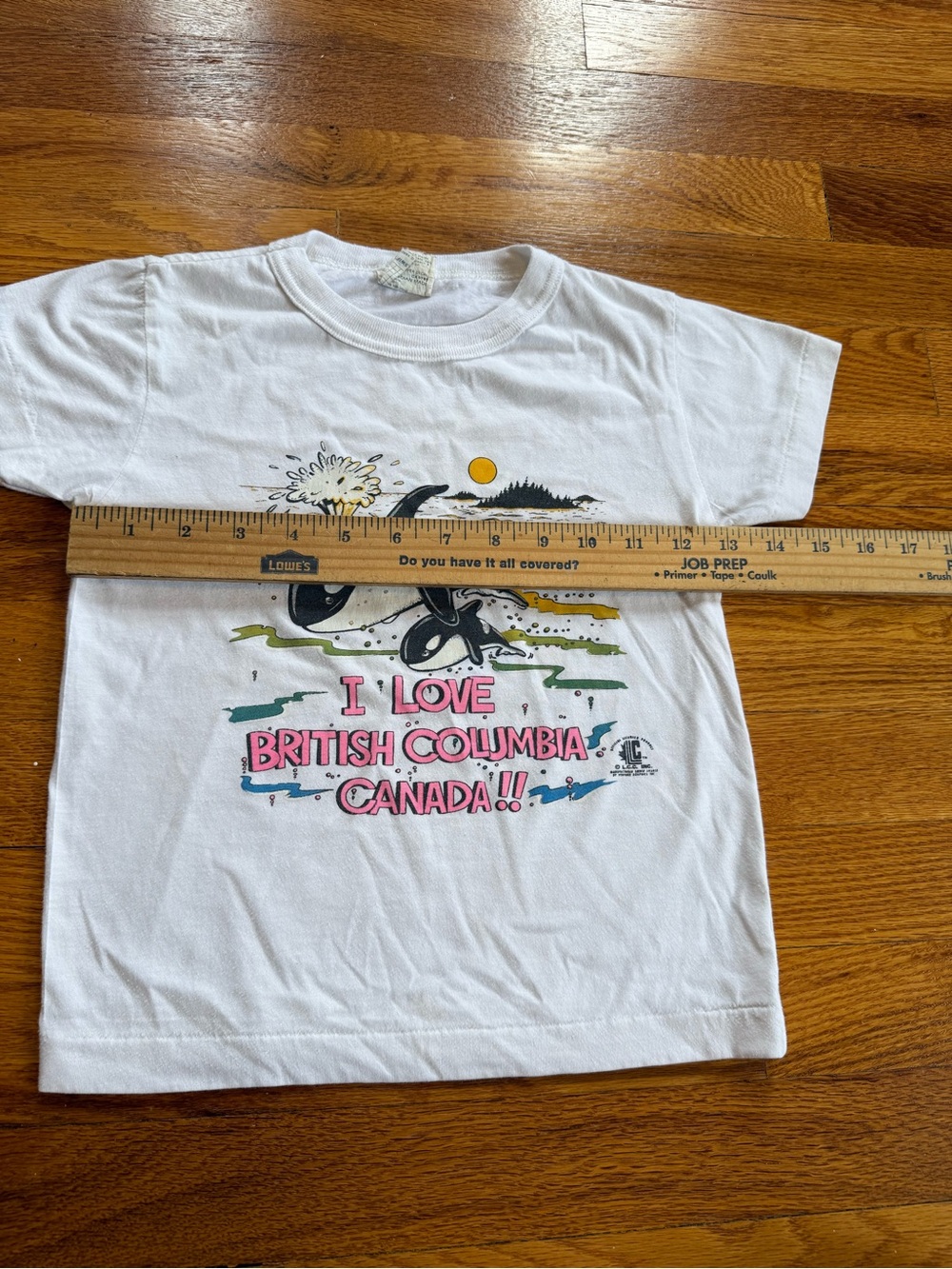Vintage 90s I Love British Columbia Canada T-shirt, Whale Shamu (Kids Youth 6) - Picture 9 of 10